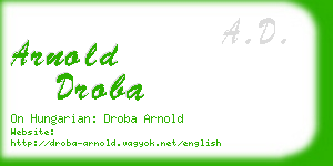 arnold droba business card